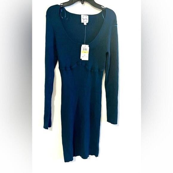 Hippie Rose Juniors'Bodycon Bustier Sweater Dress Turquoise size M - Picture 4 of 6